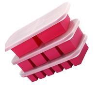 Paquete de 12 moldes flexibles de silicona con forma fría que incluyen cubiertas protectoras y bordes reforzados para una cocina ordenada y conservación organizada de rudimentos de cocina, bandeja de