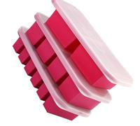 Paquete de 12 moldes flexibles de silicona con forma fría que incluyen cubiertas protectoras y bordes reforzados para una cocina ordenada y una conservación organizada, soportes de refrigeración de