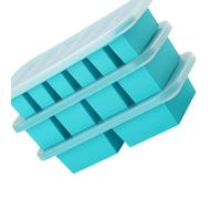 Paquete de 12 moldes flexibles de silicona con forma fría que incluyen cubiertas protectoras y bordes reforzados para una cocina ordenada y una conservación organizada, bandejas de almacenamiento