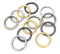 Paquete de 12 mosquetones redondos surtidos de 1-1/4 pulgadas, anillo de llavero de metal, anillos de resorte para correa de bolso de repuesto, clips de cordón de paracaídas, collar de mascotas,