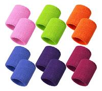 Paquete de 12 muñequeras Deportivas para Hombres y Mujeres, Buenas para Tenis, Baloncesto, Correr, Gimnasio, Entrenamiento (Multicolor)