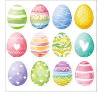 Paquete de 12 notas adhesivas de huevo de Pascua, 240 hojas de Pascua, multicolor, autoadhesivas, blocs de notas con forma de huevo para escuela, aula, suministros de oficina, regalos de fiesta de