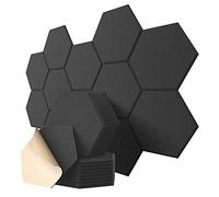 Paquete de 12 paneles acústicos autoadhesivos, paneles de espuma insonorizados de 12 x 10 x 0.4 pulgadas, paneles insonorizados