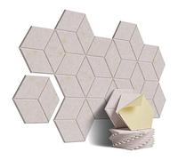 Paquete de 12 paneles de espuma acústica, adhesivos a prueba de sonido, para aislamiento acústico y tratamiento acústico (camello poco profundo)