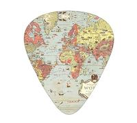 Paquete de 12 pastillas de guitarra con mapa del mundo, aptas para tocar guitarras acústicas, guitarras eléctricas, etc.