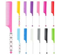 Paquete de 12 peines de pelo de cola de rata en blanco con barra para hacer manualidades