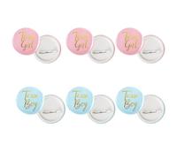 Paquete de 12 Pines de Solapa para Fiesta de Revelación de Género, Equipo Niño Niña Insignias para Decoraciones de Baby Shower, Participación de Invitados, Baby Shower, Revelación de Género