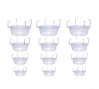 Paquete de 12 platillos transparentes para macetas, placas de goteo para colgar, soportes de plástico para macetas con ganchos, bandejas de recogida de agua para interiores y exteriores en tamaños de