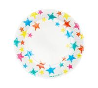 Paquete de 12 platos de papel de estrellas de colores | Inicio Reciclable, Ecológico, Unisex | Vajilla desechable para cumpleaños de niños, picnic, barbacoa, artesanía