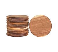 Paquete de 12 Posavasos de Madera de Acacia, Posavasos Redondos de Madera de 3.74 Pulgadas