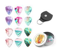 Paquete de 12 púas de celuloide de 0,71 mm elegantes y coloridas para bajo de guitarra (14 salpicaduras de tinta)