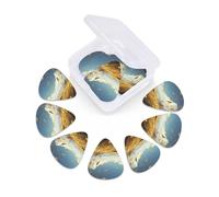 Paquete de 12 púas de guitarra con caja de almacenamiento organizadora, 3 grosores diferentes, el viento sopla plumas, púas de guitarra para bajo, eléctrico, acústico, regalos de Navidad, incluye 0.46