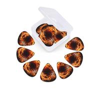 Paquete de 12 púas de guitarra con caja de almacenamiento organizadora, 3 púas de baloncesto de diferentes grosores en fuego, púas para bajo, eléctrico, acústico, regalos de Navidad, incluye 0.46 mm