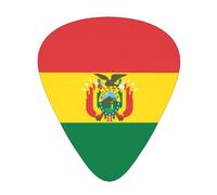 Paquete de 12 púas de guitarra con estampado de la bandera de Bolivia, púas finas y medianas pesadas para guitarra acústica, bajo, guitarra eléctrica