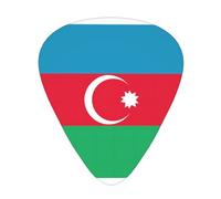 Paquete de 12 púas de guitarra con la bandera de Azerbaiyán, grosor surtido: 0,46 mm, 0,71 mm, 0,96 mm, delgadas, medianas y pesadas para guitarra acústica eléctrica, ukelele