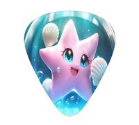 Paquete de 12 púas de guitarra de estrella de mar en un globo de agua, 4 piezas en cada uno de los 3 tamaños, adecuadas para una amplia gama de instrumentos de cuerda