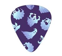 Paquete de 12 púas de guitarra, fantasmas de dibujos animados de Halloween, 3 púas de guitarra de diferentes grosores para bajo, ukelelele, guitarra eléctrica y acústica
