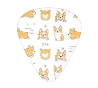 Paquete de 12 púas de guitarra Kawaii Playful Corgi Dogs Guitar Music Lover Thin Medium Heavy Plectrums