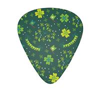 Paquete de 12 púas de guitarra Lucky Green Clover, incluye calibres delgados, medianos y pesados, 3 tamaños para púas acústicas eléctricas de guitarra