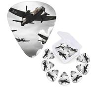 Paquete de 12 púas de guitarra personalizadas, 3 grosores diferentes, 4 piezas de 0,46 mm, 4 piezas de 0,71 mm, 4 púas de guitarra de la Guerra Mundial de 0,96 mm, accesorios de púa de bajo