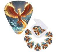 Paquete de 12 púas de guitarra personalizadas, 3 grosores diferentes, 4 piezas de 0,46 mm, 4 piezas de 0,71 mm, 4 púas de fuego y agua de 0,96 mm, accesorios de púas de bajo