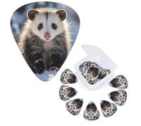 Paquete de 12 púas de guitarra personalizadas, 3 grosores diferentes, 4 unidades de 0,46 mm, 4 piezas de 0,71 mm, 4 púas de zarigüeya de 0,96 mm en nieve, accesorios de púas de guitarra eléctrica