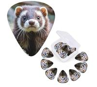 Paquete de 12 púas de guitarra personalizadas, 3 grosores diferentes, 4 unidades de 0,46 mm, 4 piezas de 0,71 mm, 4 púas de hurón peludo de 0,96 mm, accesorios de púa de bajo