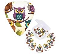 Paquete de 12 púas de guitarra personalizadas, 3 grosores diferentes, 4 unidades de 0,46 mm, 4 piezas de 0,71 mm, 4 piezas de 0,96 mm, búhos, pájaros, guitarras eléctricas, accesorios de púa de bajo