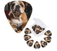 Paquete de 12 púas de guitarra personalizadas, 3 grosores diferentes, 4 unidades de 0,46 mm, 4 piezas de 0,71 mm, 4 púas de 0,96 mm, palomitas de maíz Bulldog de 0,96 mm, accesorios de púa de bajo