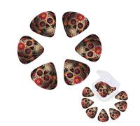 Paquete de 12 púas de guitarra personalizadas con caja de almacenamiento organizadora, calaveras de azúcar, púas de guitarra, púas de bajo, púas para guitarra eléctrica acústica (0.46 mm, 0.71 mm