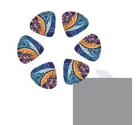 Paquete de 12 púas de guitarra personalizadas con caja de almacenamiento organizadora, patrones aborígenes, púas de guitarra y bajo, púa para guitarra eléctrica acústica (0.46 mm, 0.71 mm, 0.96 mm)