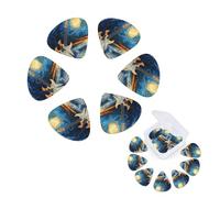 Paquete de 12 púas de guitarra personalizadas con caja de almacenamiento organizadora, púas de guitarra instrumental, púas de bajo, púas para guitarra acústica eléctrica (0.46 mm, 0.71 mm, 0.96 mm)