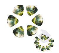 Paquete de 12 púas de guitarra personalizadas con caja de almacenamiento organizadora, púas de guitarra de flores de bosque, púa de bajo para púas de guitarra eléctrica acústica (0.46 mm, 0.71 mm