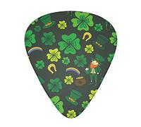 Paquete de 12 púas de guitarra St Patrick's Day Green Leprechaun, incluye calibres delgados, medianos y pesados, 3 tamaños para púas acústicas eléctricas de guitarra
