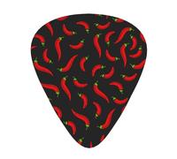 Paquete de 12 púas de guitarra, textura de chile rojo, 3 púas de guitarra de diferentes grosores para bajo, ukelelele, guitarra eléctrica y acústica