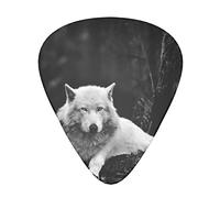 Paquete de 12 púas de guitarra White Wolf Wolves Boys Girls Thin Medium Heavy Plectrums