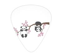 Paquete de 12 púas para guitarra Cute Little Panda On Sakura Tree Branch Guitar Music Lover Thin Medium Heavy Plectrums