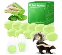 Paquete de 12 repelentes de mofeta para patio, repelente de mofeta de aceite de menta natural, disuasorio de mapaches para patio al aire libre, jardín, porche, granja, seguro para mascotas y humanos