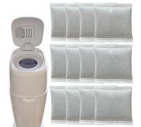Paquete de 12 repuestos de filtro de carbono absorbente de olores para cubo completo de pañales Playtex Diaper Genie, eliminador de olores para sistemas de pañales Genie