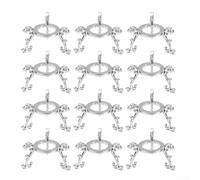 Paquete de 12 soportes de exhibición de bolas de cristal, base triangular de aleación de zinc para esferas de 40 a 80 mm, estantes minerales de metal para huevos decorativos y pisapapeles de vidrio