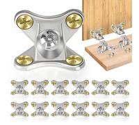 Paquete de 12 soportes en L desmontables de esquina extraíbles de mariposa, soporte de esquina de ángulo recto resistente para muebles de madera, estantes, mesa, silla, cama