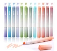 Paquete de 12 subrayadores de colores surtidos, resaltadores de la Biblia y bolígrafos que no se corten, resaltadores estéticos con punta de cincel suave, bonitos resaltadores pasteles, suministros de