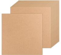 Paquete de 12 tableros de madera MDF para manualidades, 12 x 12 x 1/8 pulgadas, 3 mm de grosor, tablero de fibra de densidad media, tableros de madera sin acabar, paneles de aglomerado para