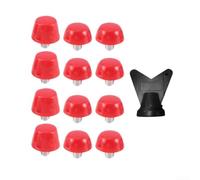 Paquete de 12 tacos para botas de fútbol con rosca M5 para suelo blando con llave inglesa, juego rosa para uso en partido y práctica (rojo)