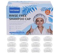 Paquete de 12 tapas de champú, sin enjuague, sin agua, para pacientes postrados en cama, ancianos y personas postoperatorias, adecuadas para hospital, camping y uso doméstico, tapas sin enjuague