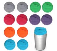 Paquete De 12 Tapas De Silicona Coloridas Para Latas, Tapas Para Latas De Bebidas, Tapas Para Mantener Frescas A Prueba De Polvo, Tapas De Sellado Suave
