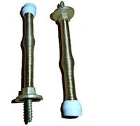 Paquete de 12 topes de puerta de 3"" con resorte chapados en lat n, para pared, z calo, atornillados, de Butler in the Home