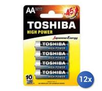 Paquete De 12 Toshiba X 4 Pilas Aa Lr06 Alcalinas