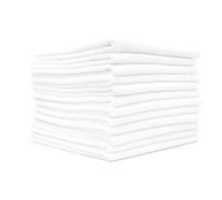 Paquete de 12 unidades de 40,6 cm x 40,6 cm. The Rag Company - Toallas de limpieza multiusos de microfibra muy absorbentes, sin pelusas, sin marcas, grado comercial (blanco)