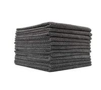 Paquete de 12 unidades de 40,6 cm x 40,6 cm. The Rag Company - Toallas de limpieza multiusos de microfibra muy absorbentes, sin pelusas, sin marcas, grado comercial (gris)